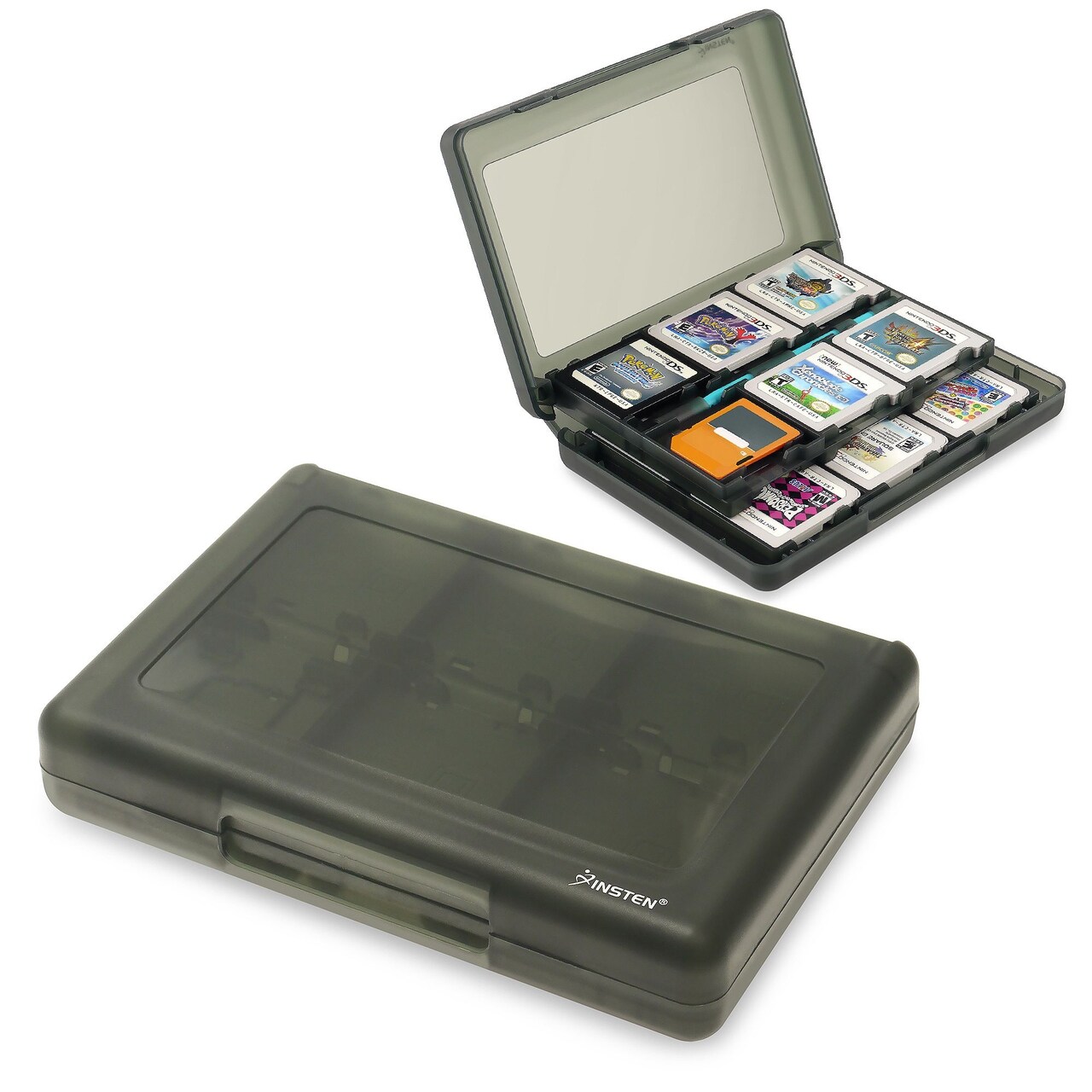 Insten 24-in-1 Game Card Case for Nintendo NEW 3DS / 3DS / DSi / DSi XL DSi LL / 3DS XL LL / DS / DS Lite NDS Game Storage Holder Smoke